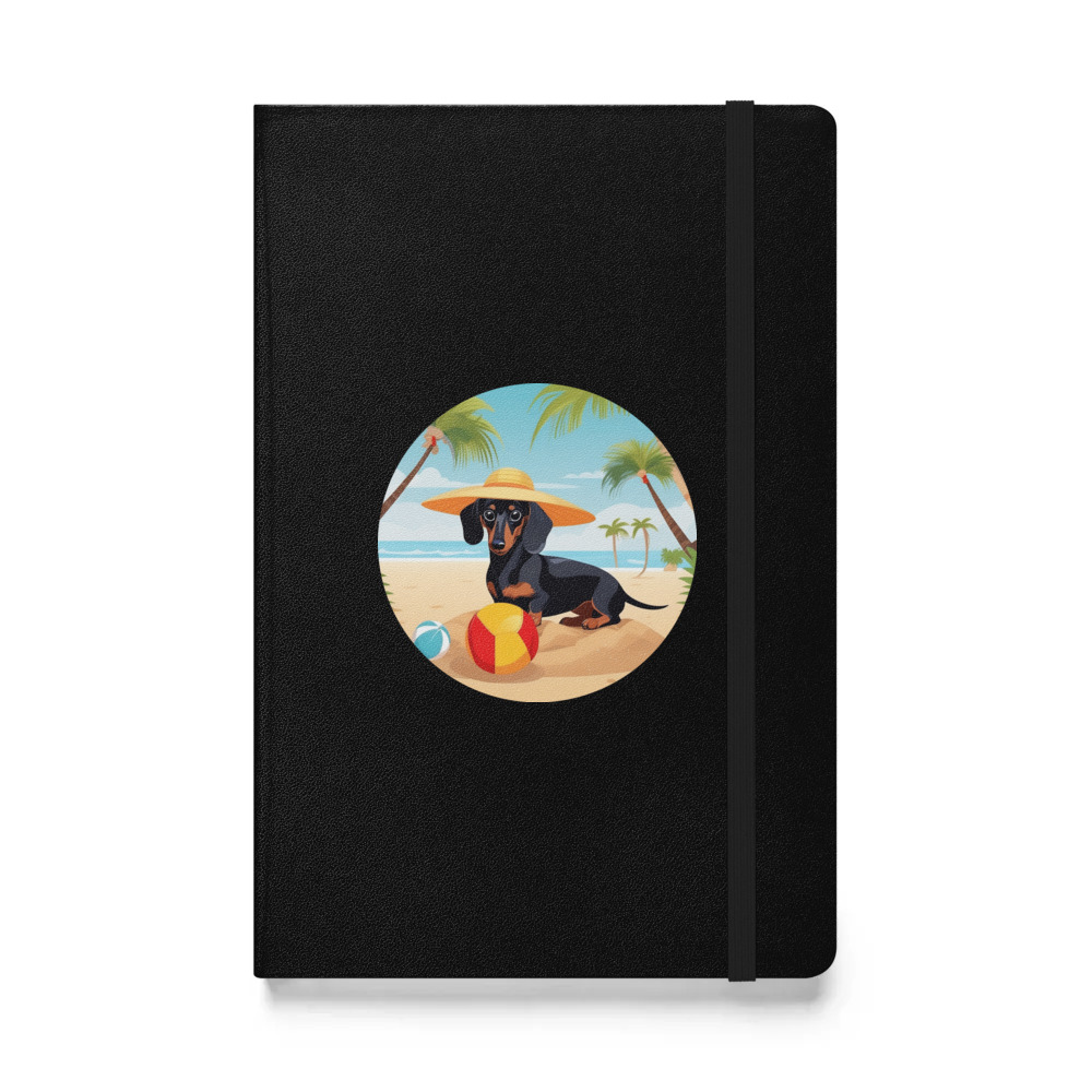 PugMug Custom Black Dachshund Hardcover Bound Notebook