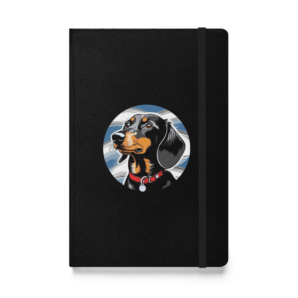 PugMug Custom Black Dachshund Hardcover Bound Notebook