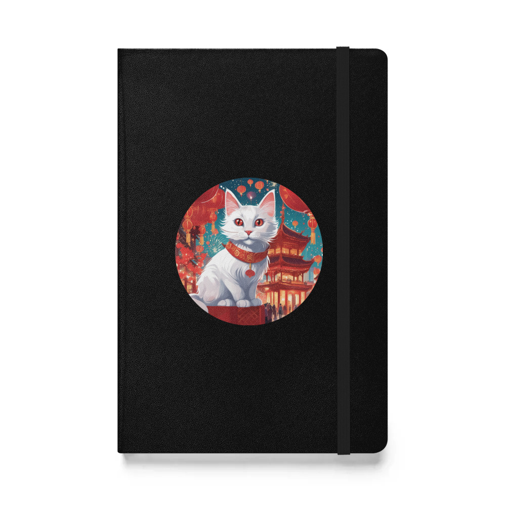 PugMug Custom White Companion Cat Hardcover Bound Notebook