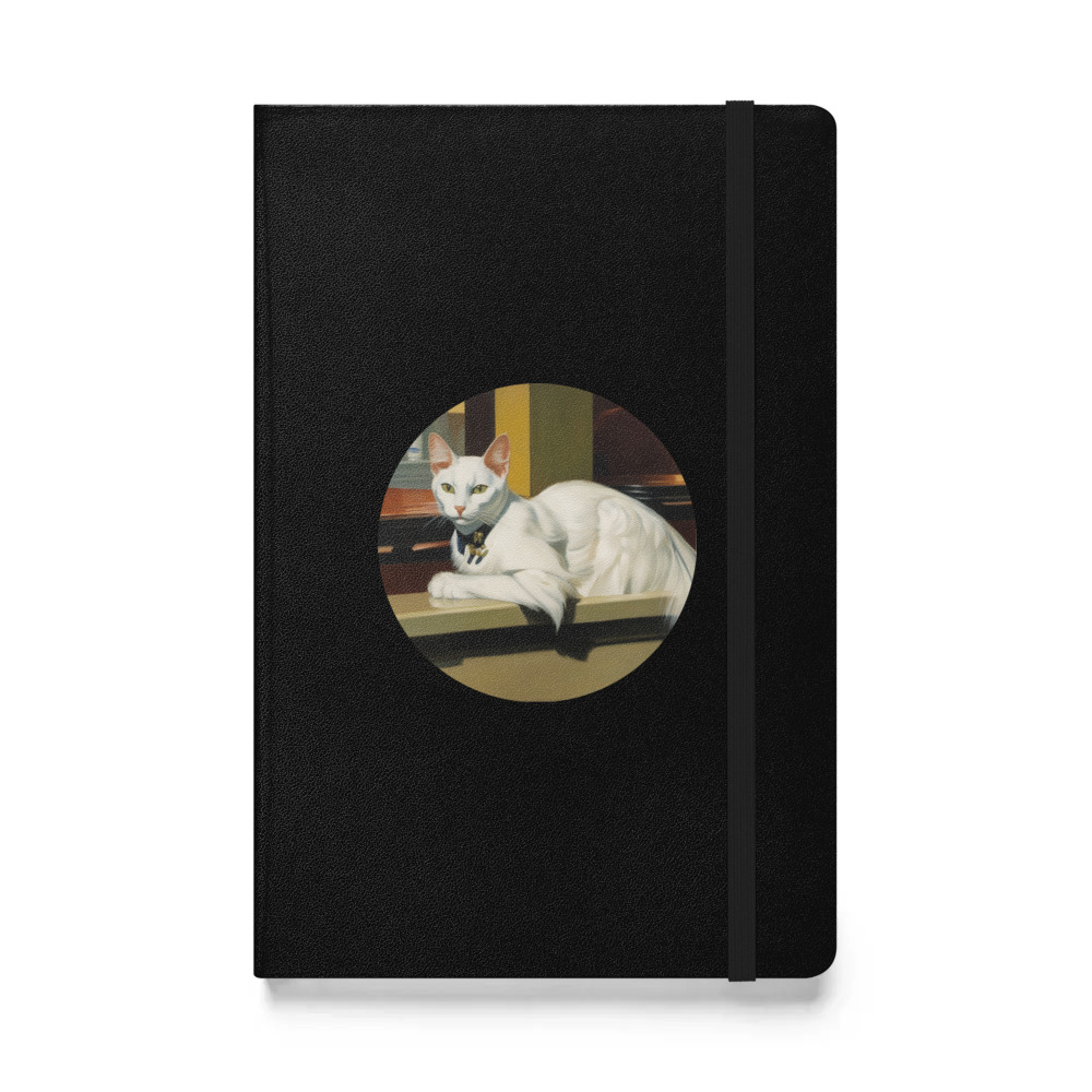 PugMug Custom White Companion Cat Hardcover Bound Notebook