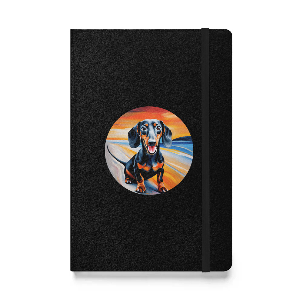 PugMug Custom Black Dachshund Hardcover Bound Notebook