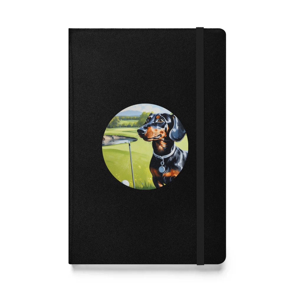 PugMug Custom Black Dachshund Hardcover Bound Notebook