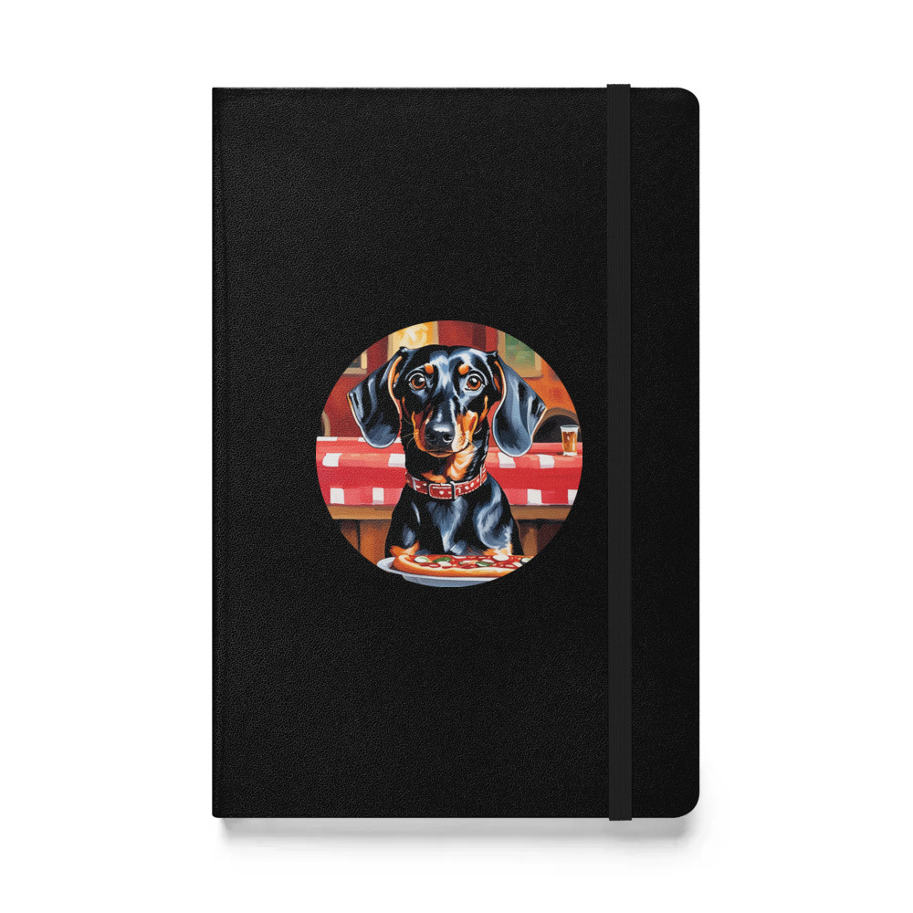 PugMug Custom Black Dachshund Hardcover Bound Notebook