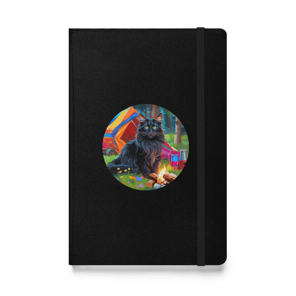 PugMug Custom Black Maine Coon Cat Hardcover Bound Notebook