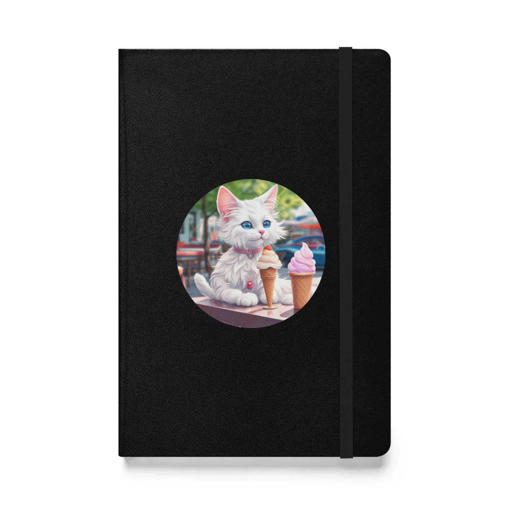 PugMug Custom White Companion Cat Hardcover Bound Notebook