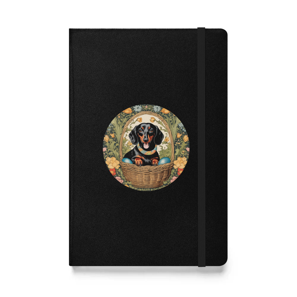 PugMug Custom Black Dachshund Hardcover Bound Notebook