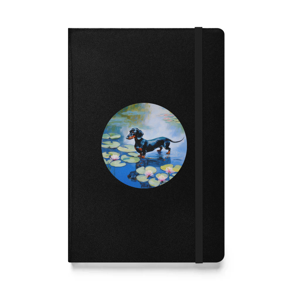 PugMug Custom Black Dachshund Hardcover Bound Notebook