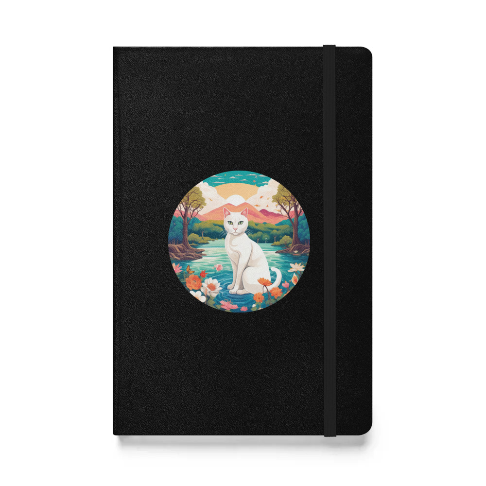 PugMug Custom White Companion Cat Hardcover Bound Notebook