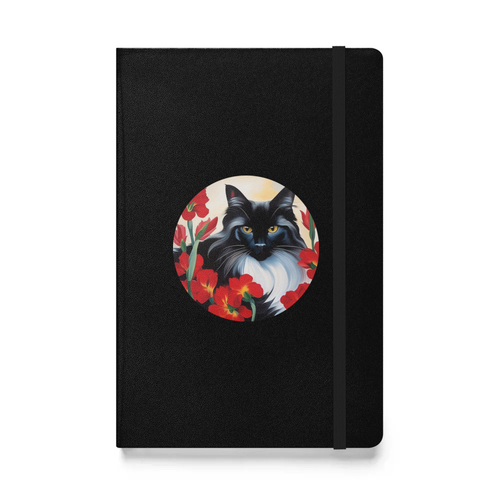PugMug Custom Black Ragdoll Cat Hardcover Bound Notebook