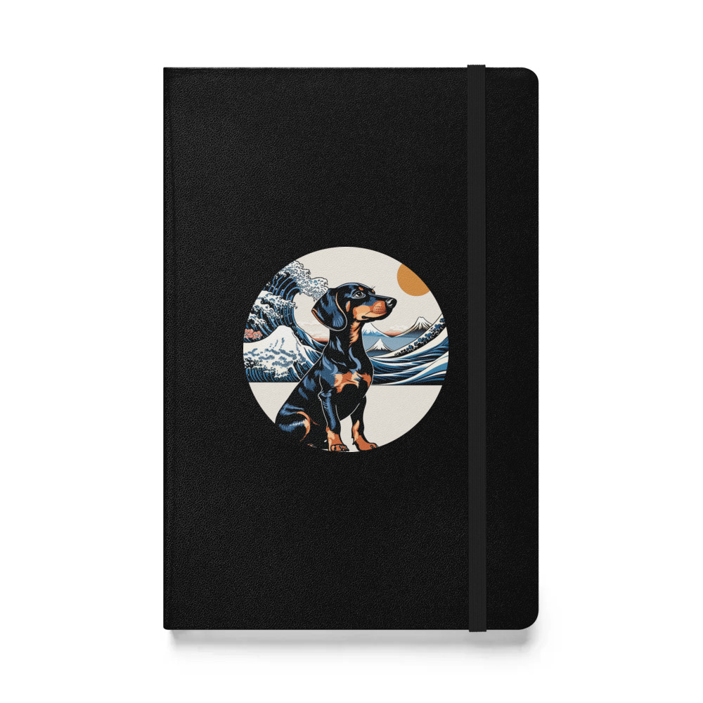 PugMug Custom Black Dachshund Hardcover Bound Notebook