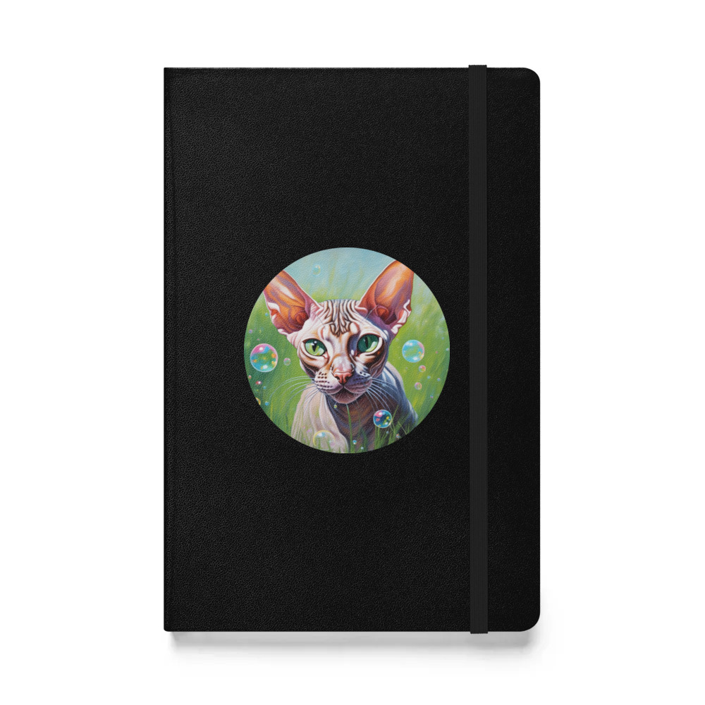 PugMug Custom Tabby Sphynx Cat Hardcover Bound Notebook