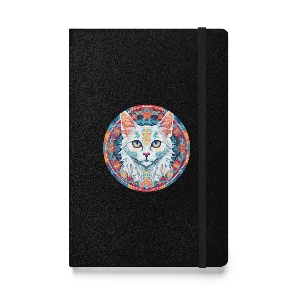 PugMug Custom White Companion Cat Hardcover Bound Notebook