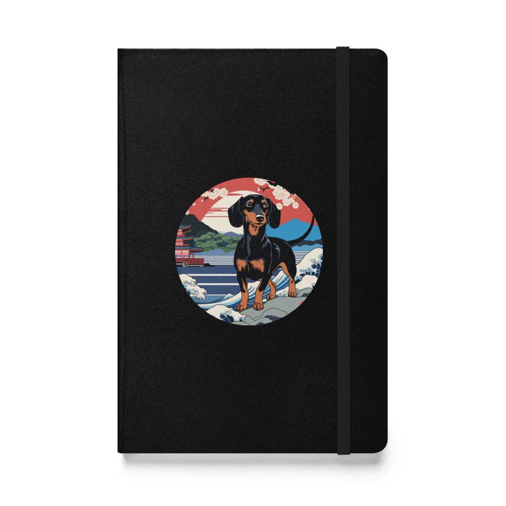 PugMug Custom Black Dachshund Hardcover Bound Notebook