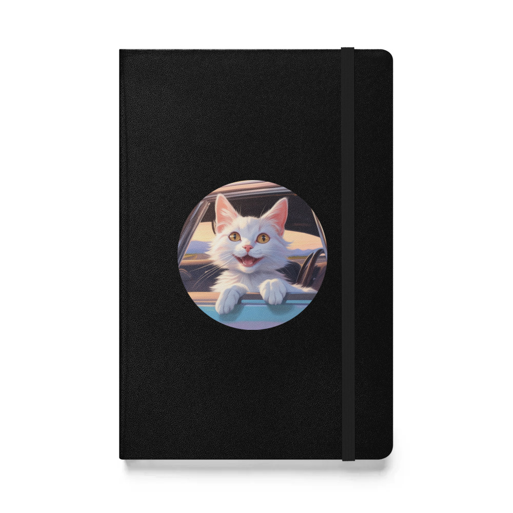 PugMug Custom White Companion Cat Hardcover Bound Notebook
