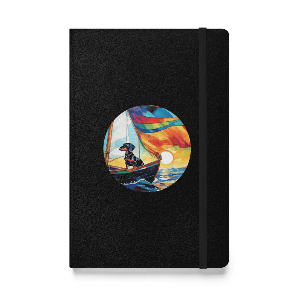 PugMug Custom Black Dachshund Hardcover Bound Notebook
