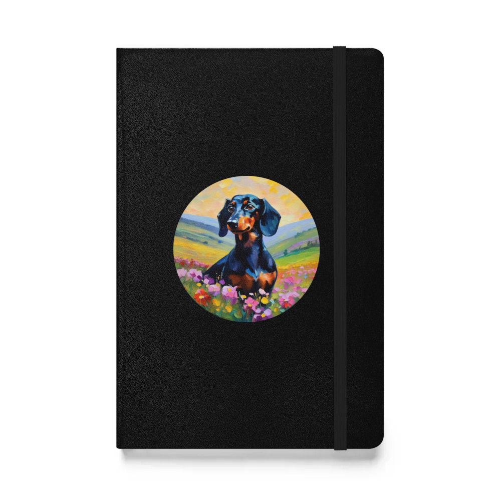 PugMug Custom Black Dachshund Hardcover Bound Notebook