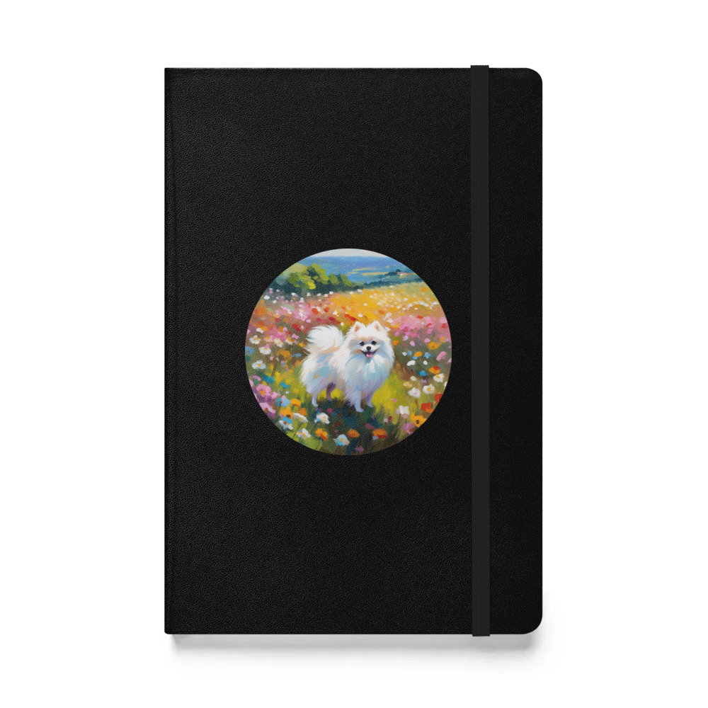 PugMug Custom White Pomeranian Hardcover Bound Notebook