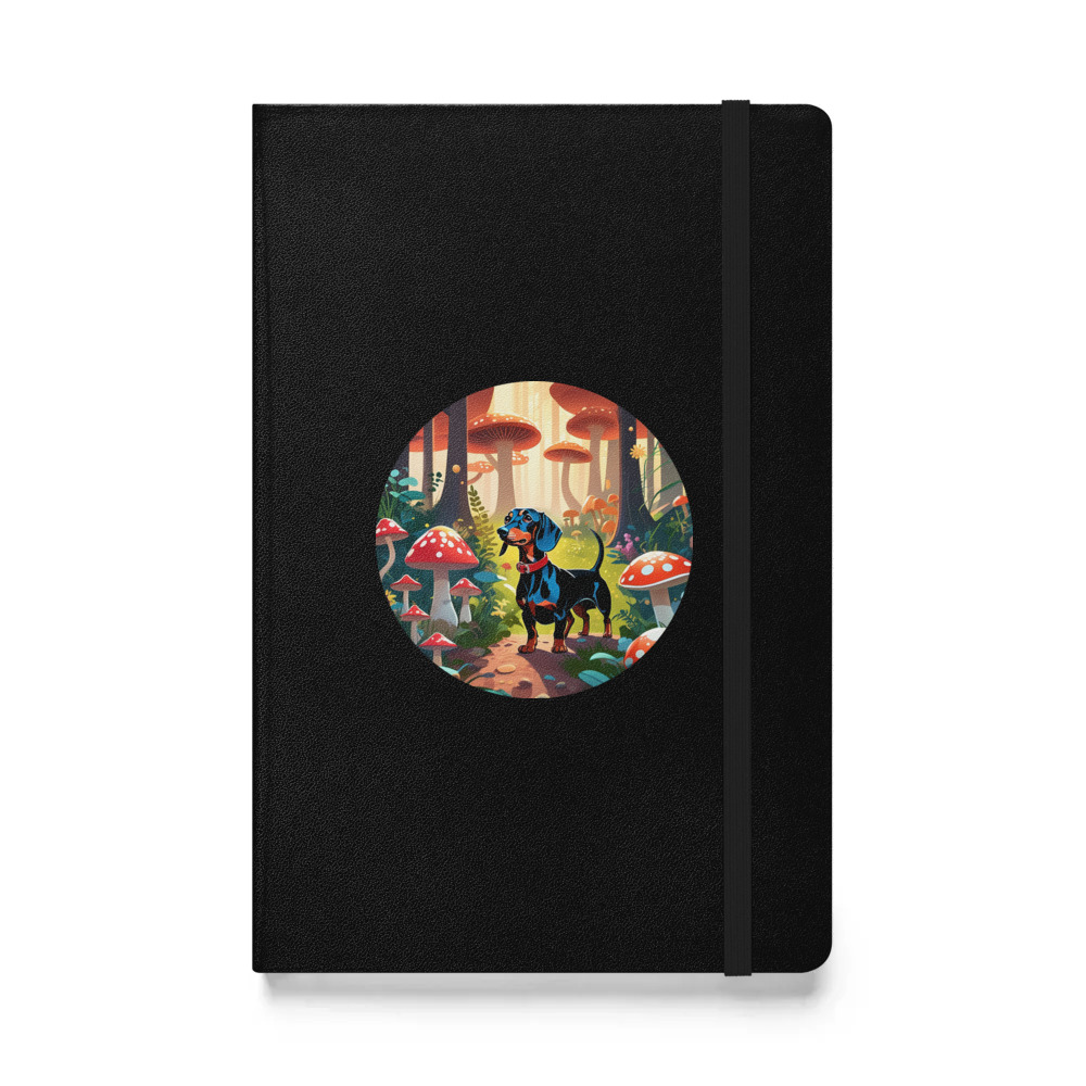 PugMug Custom Black Dachshund Hardcover Bound Notebook