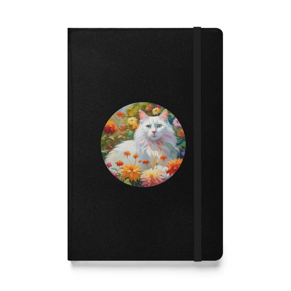 PugMug Custom White Companion Cat Hardcover Bound Notebook