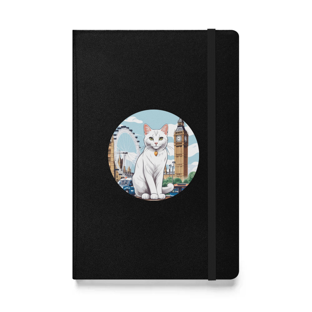 PugMug Custom White Companion Cat Hardcover Bound Notebook