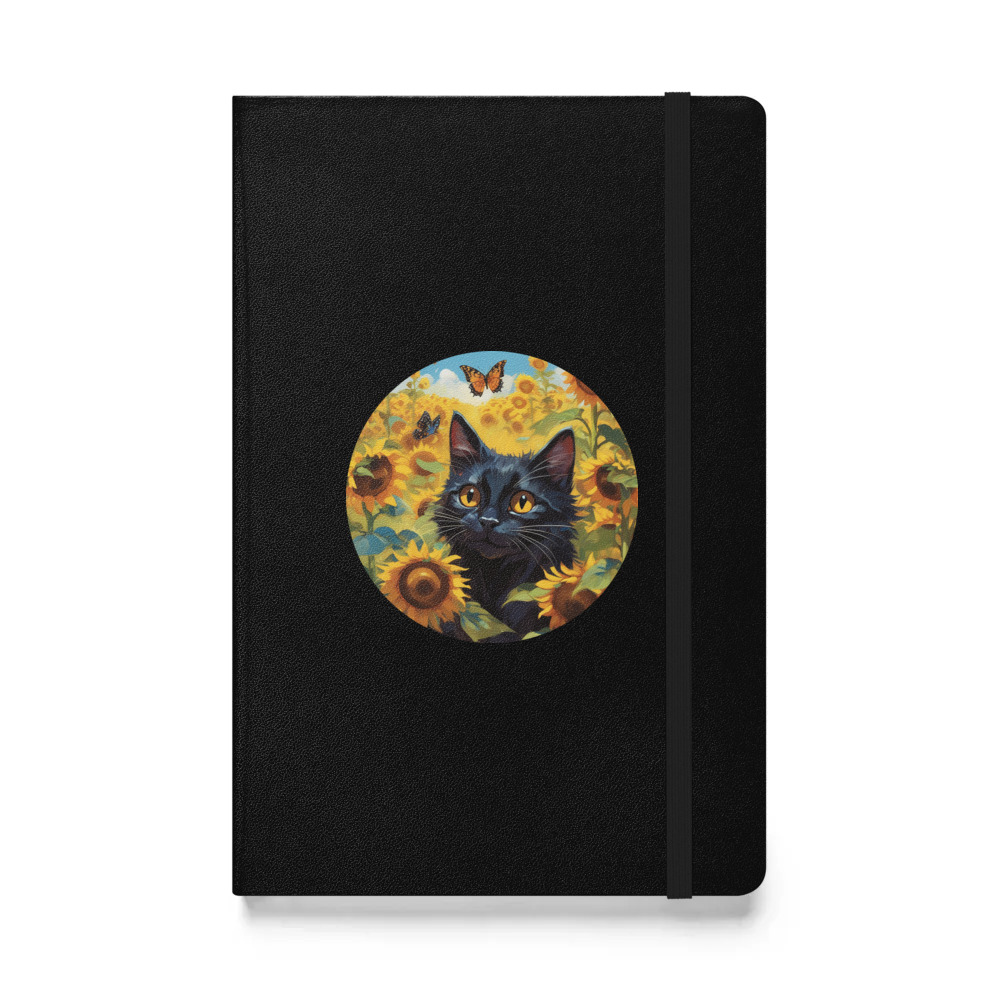 PugMug Custom Black Companion Cat Hardcover Bound Notebook