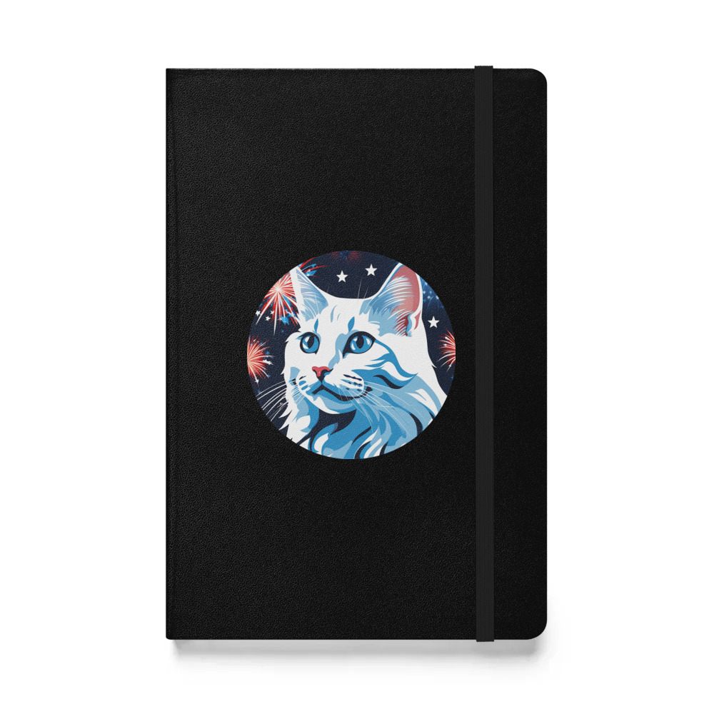 PugMug Custom White Companion Cat Hardcover Bound Notebook