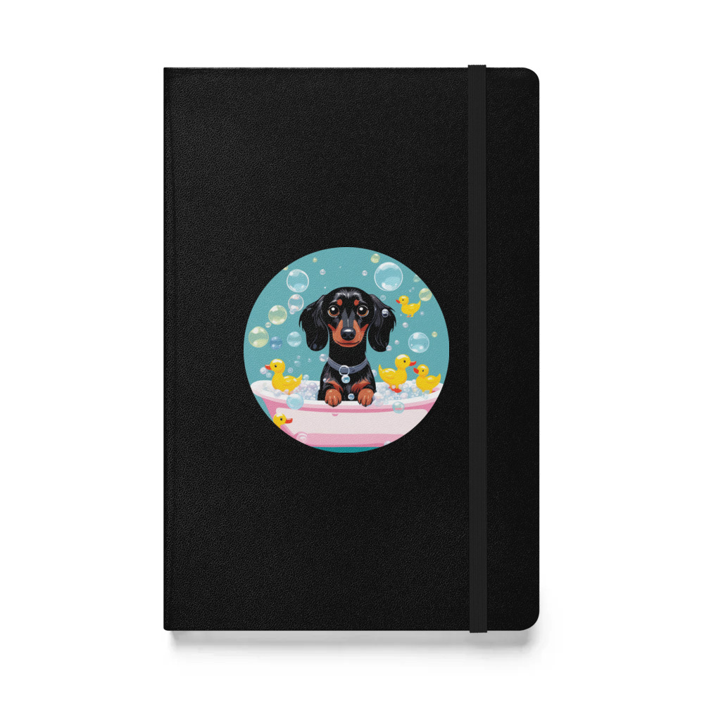 PugMug Custom Black Dachshund Hardcover Bound Notebook