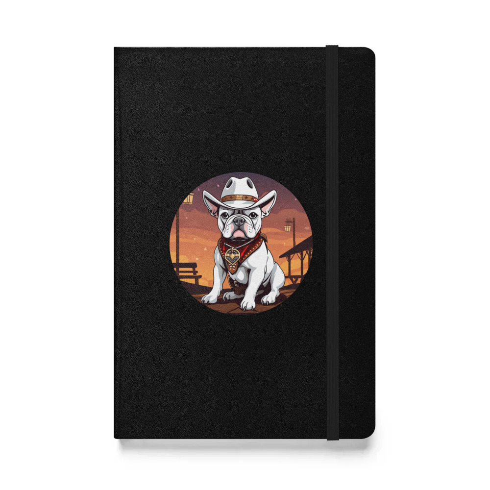 PugMug Custom White French Bulldog Hardcover Bound Notebook