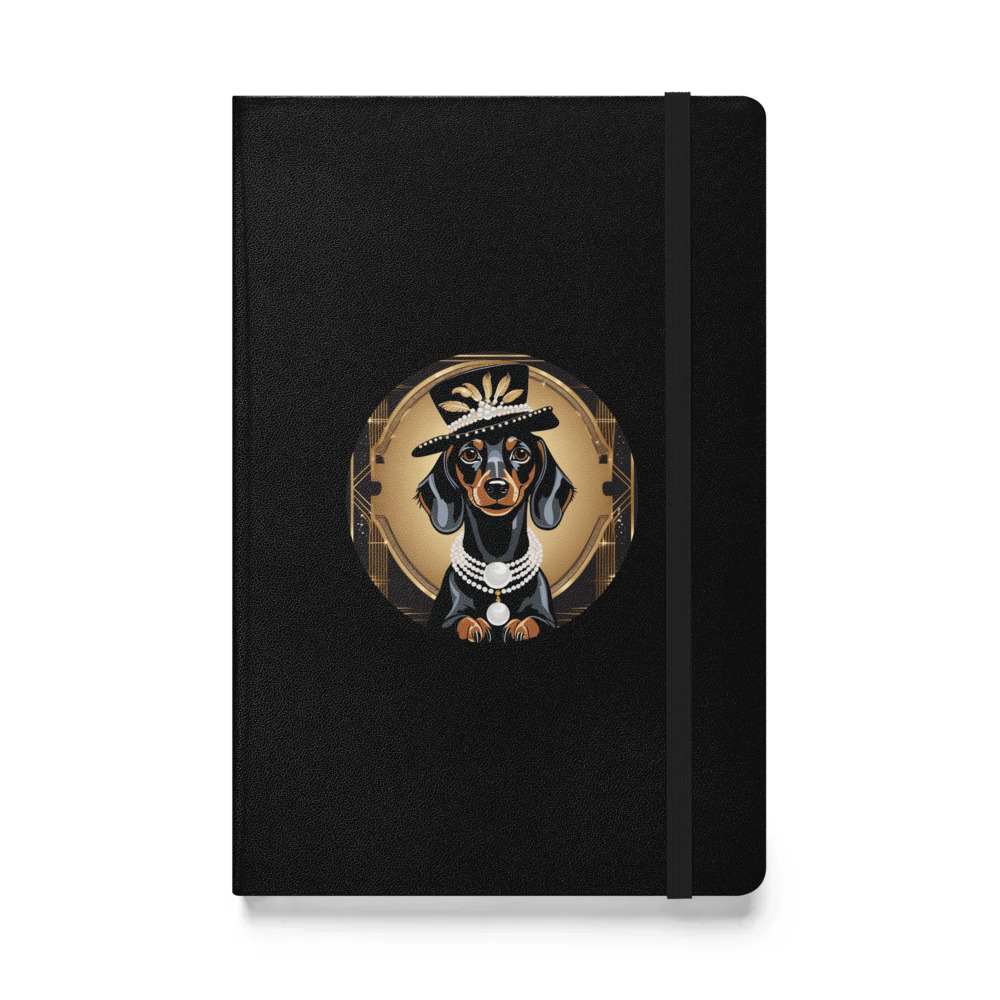 PugMug Custom Black Dachshund Hardcover Bound Notebook