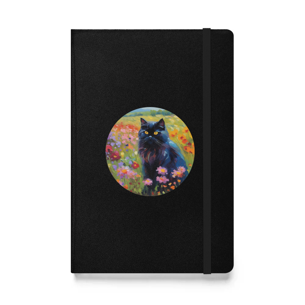 PugMug Custom Black Persian Cat Hardcover Bound Notebook