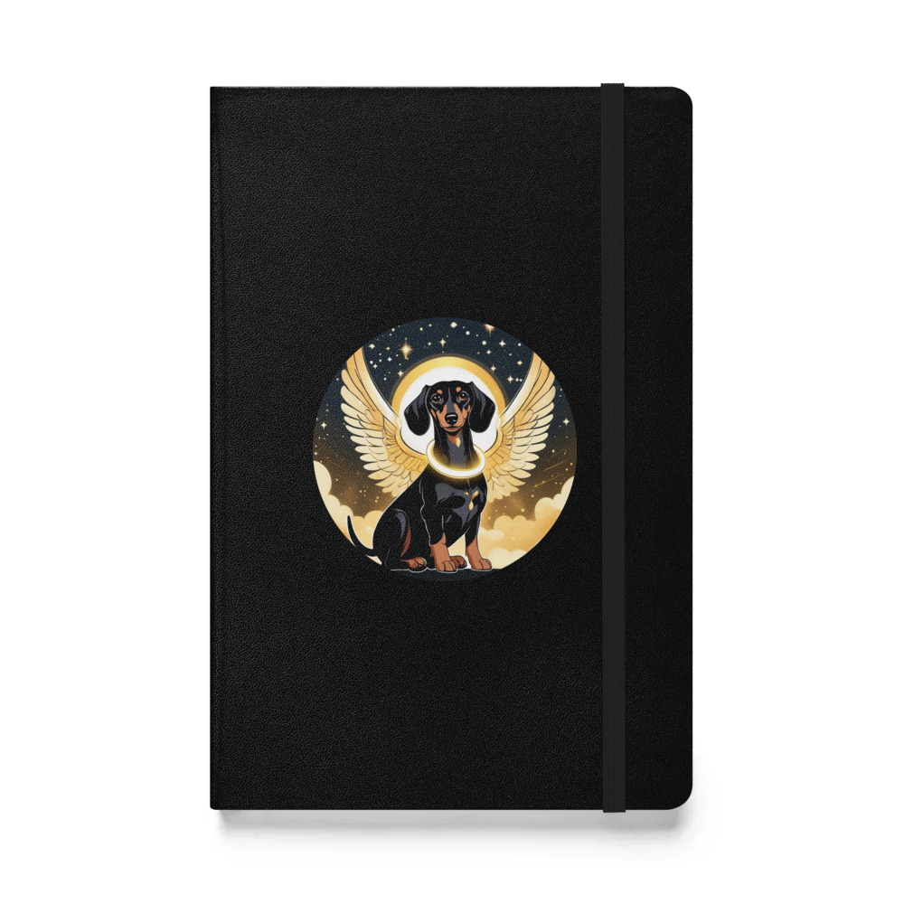 PugMug Custom Black Dachshund Hardcover Bound Notebook