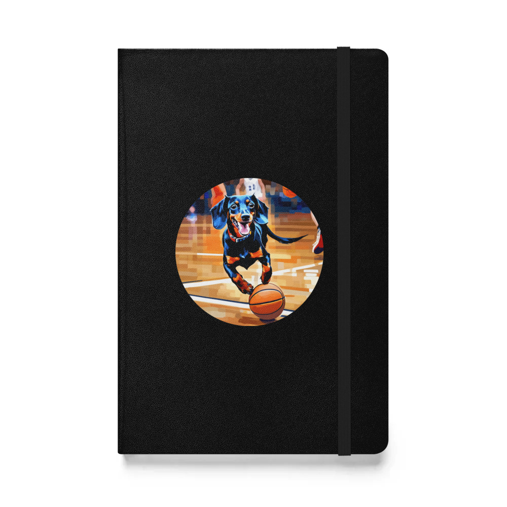 PugMug Custom Black Dachshund Hardcover Bound Notebook