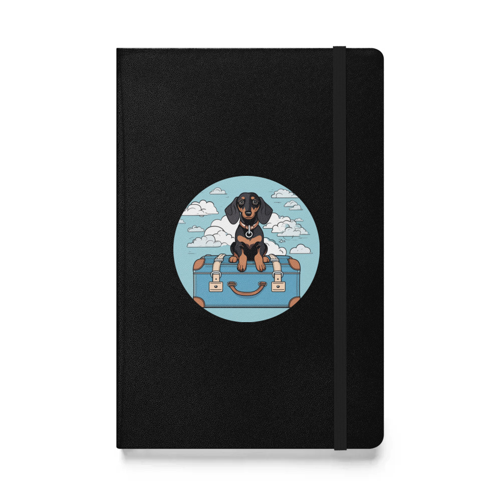 PugMug Custom Black Dachshund Hardcover Bound Notebook