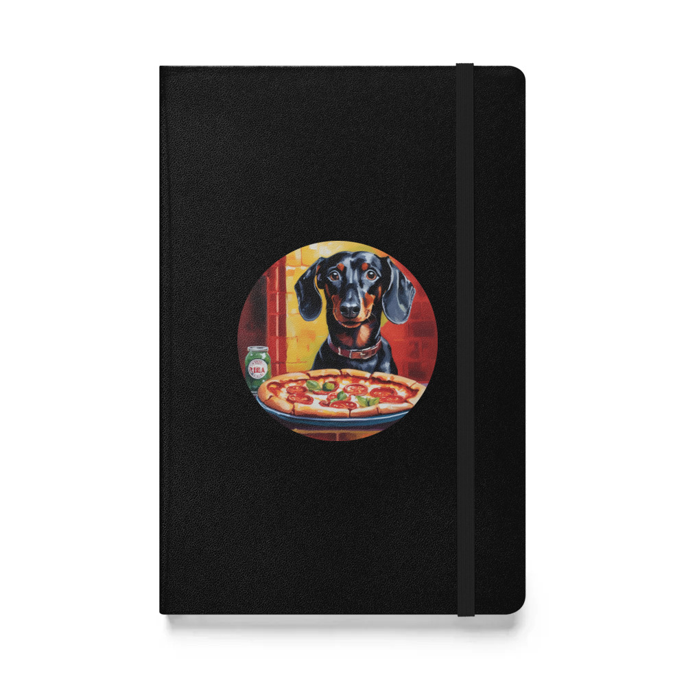 PugMug Custom Black Dachshund Hardcover Bound Notebook
