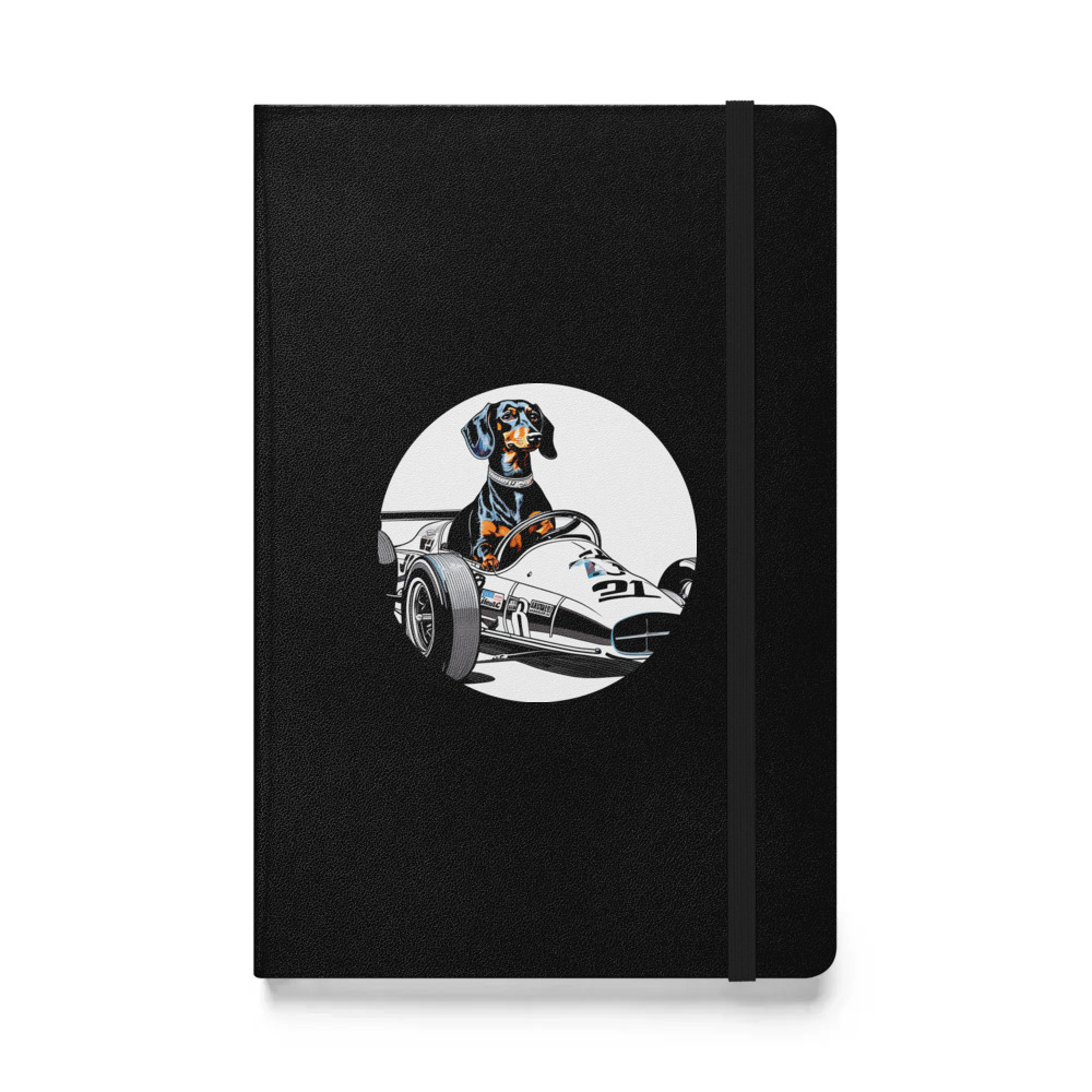 PugMug Custom Black Dachshund Hardcover Bound Notebook