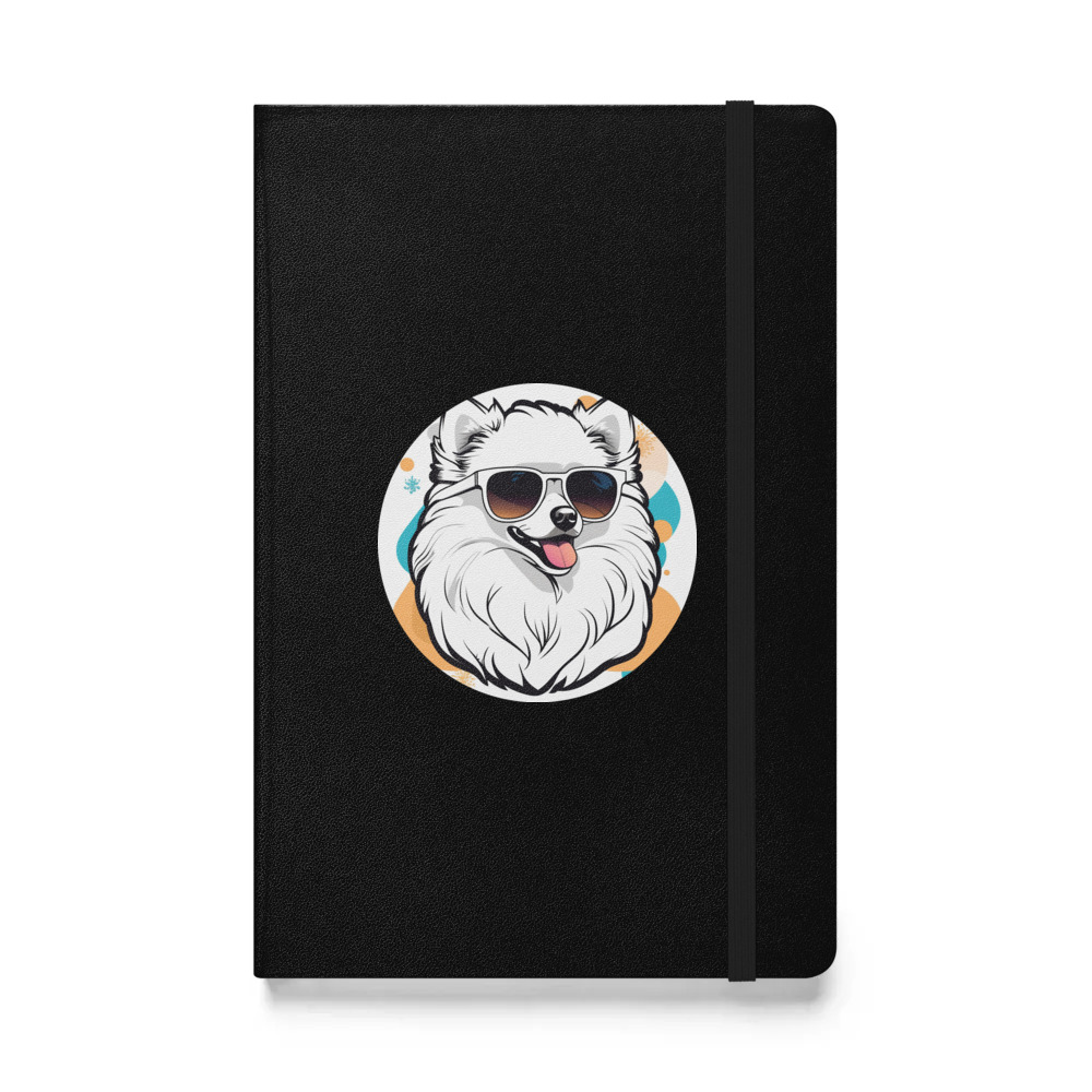 PugMug Custom White Pomeranian Hardcover Bound Notebook