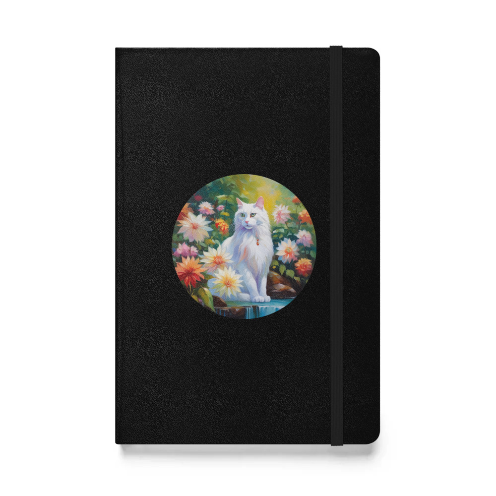 PugMug Custom White Companion Cat Hardcover Bound Notebook