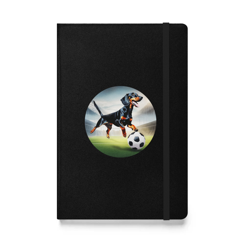 PugMug Custom Black Dachshund Hardcover Bound Notebook