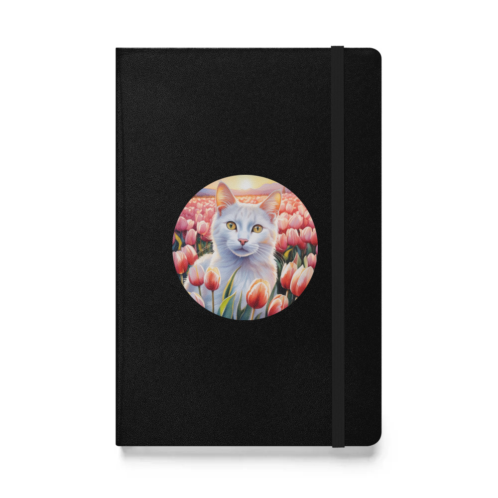 PugMug Custom White Companion Cat Hardcover Bound Notebook