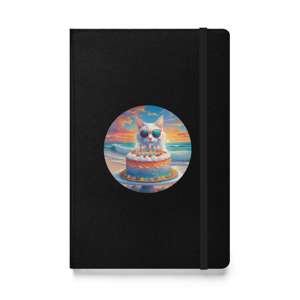 PugMug Custom White Companion Cat Hardcover Bound Notebook