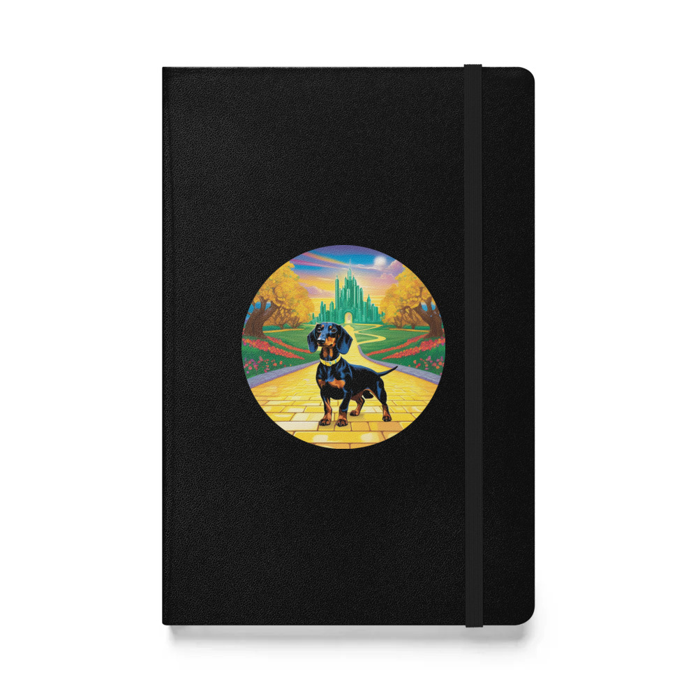 PugMug Custom Black Dachshund Hardcover Bound Notebook