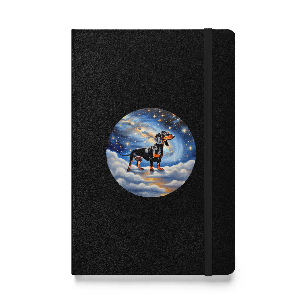 PugMug Custom Black Dachshund Hardcover Bound Notebook