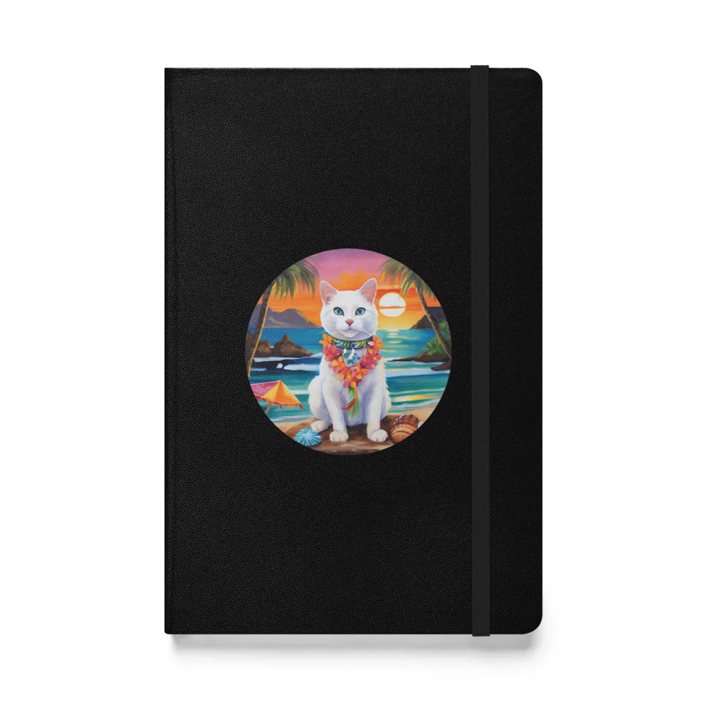 PugMug Custom White Companion Cat Hardcover Bound Notebook