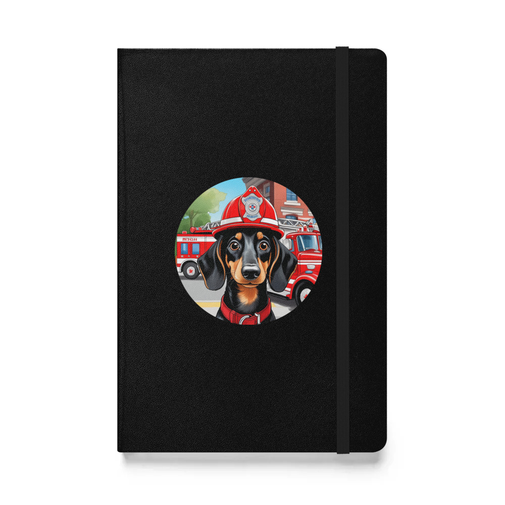 PugMug Custom Black Dachshund Hardcover Bound Notebook