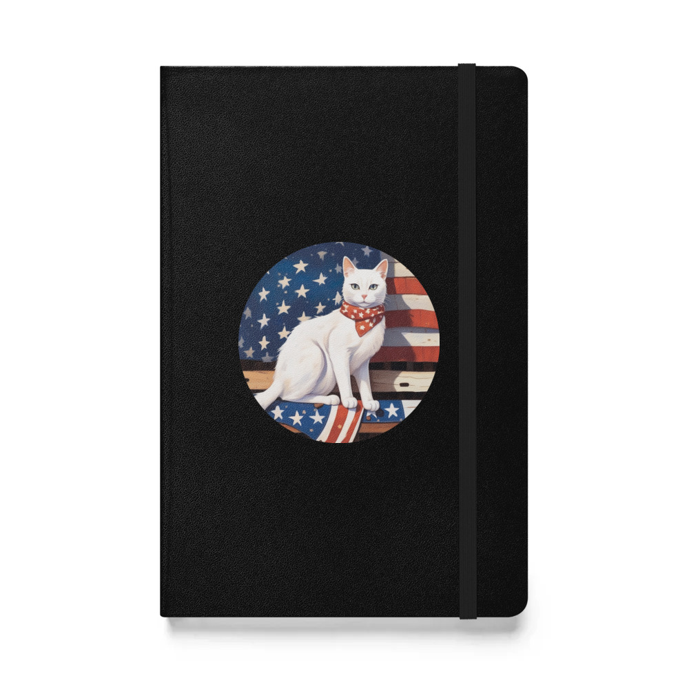 PugMug Custom White Companion Cat Hardcover Bound Notebook