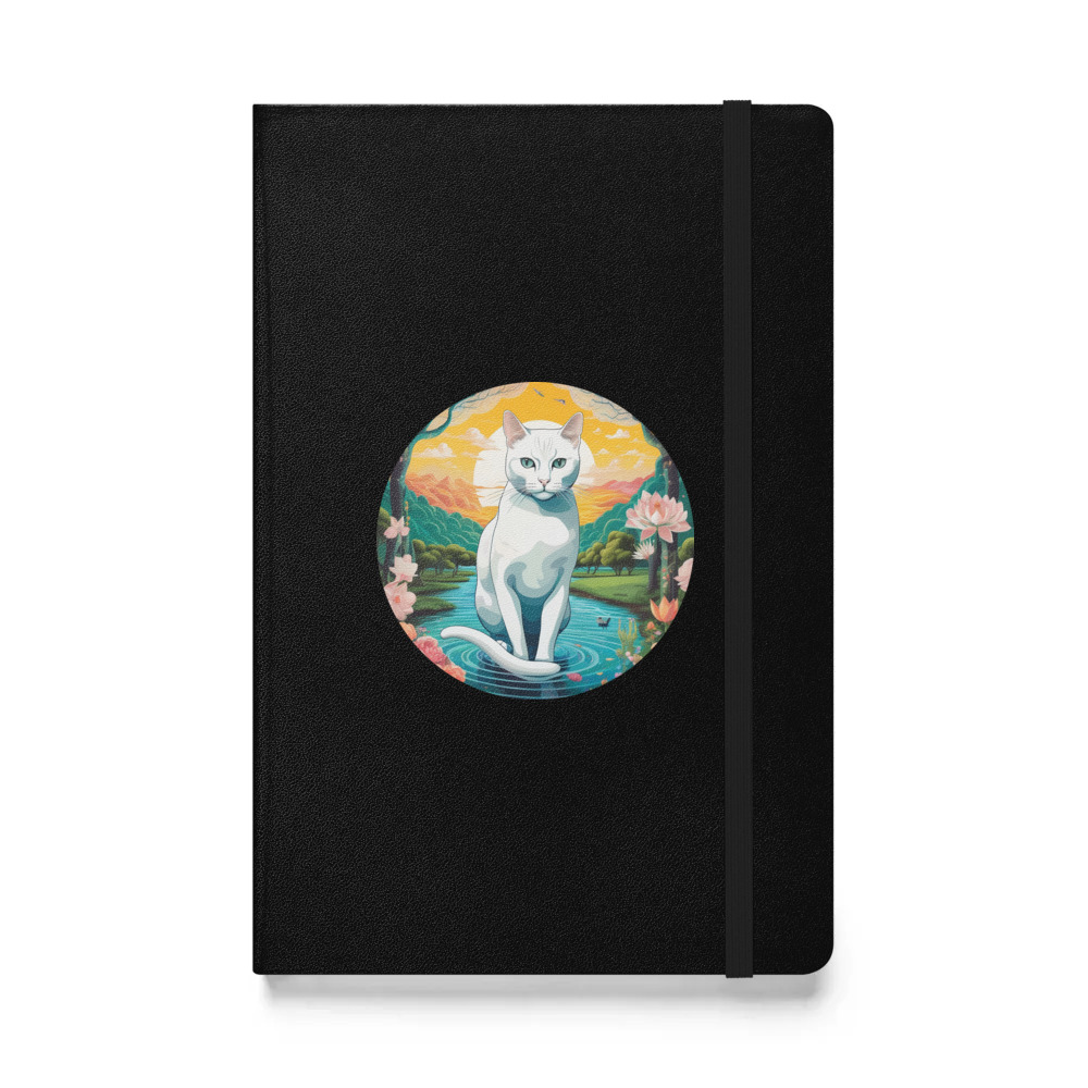 PugMug Custom White Companion Cat Hardcover Bound Notebook