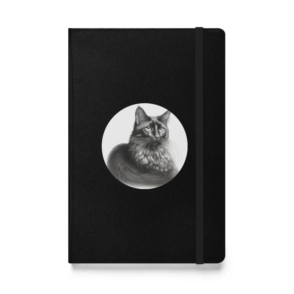 PugMug Custom Black Companion Cat Hardcover Bound Notebook