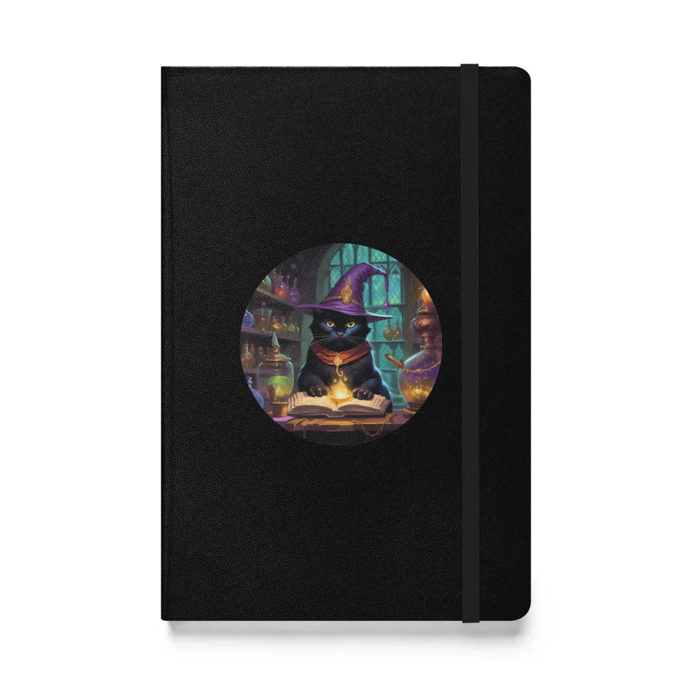 PugMug Custom Black Exotic Cat Hardcover Bound Notebook