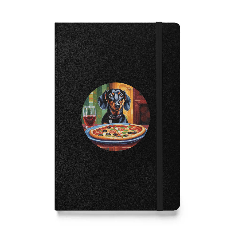 PugMug Custom Black Dachshund Hardcover Bound Notebook