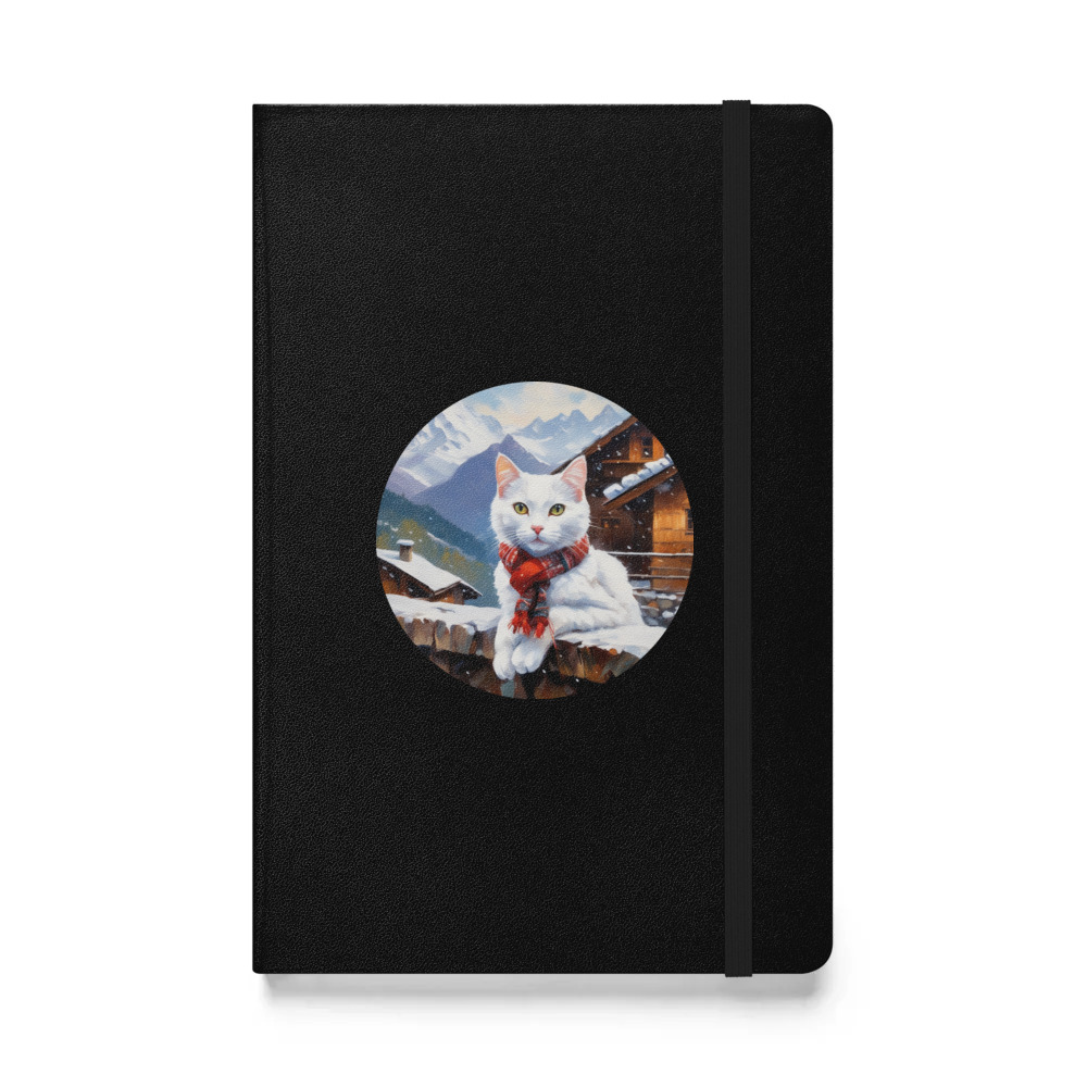 PugMug Custom White Companion Cat Hardcover Bound Notebook